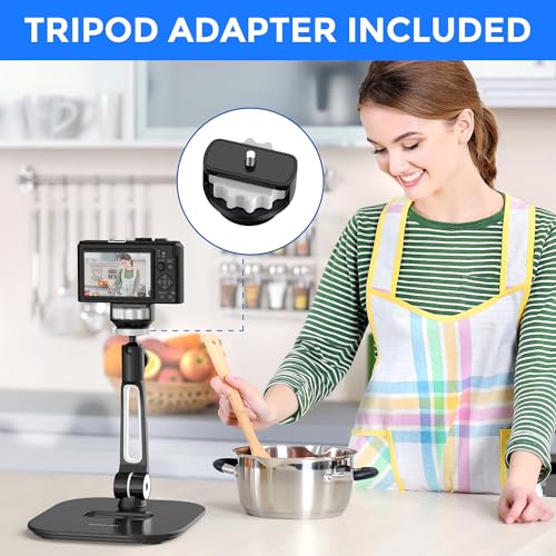 AboveTEK Tablet Stand Holder, Stylish Aluminum iPad Stands, Foldable 360° Swivel Table Stand Holder fits 4-11" Tablets/Smartphones for Kitchen Bedside Office POS Showroom Reception (Black) - color: Black, size: 4"-11"