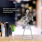 Small Iron Sculpture Metal Musician Player Collectible, Metal Musician Guitar Player Statue, Guitar Collectible Figurine Hand Soldering Home Decor Art Iron Statue Crafts Gifts