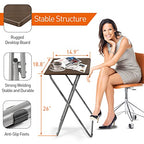 Garden 4 you Folding TV Tray Table on Bed & Sofa,TV Dinner Tray with Sturdy MDF,25In Portable Table with No Assembly Required （Walnut,2PC） - color: Walnut, size: 2pcs