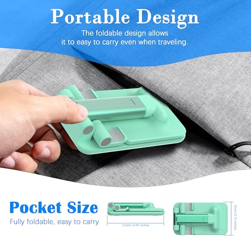 Cell Phone Stand, Adjustable Angle and Height Cell Phone Holder for Desk, Foldable and Portable, Anti-Slip Silicone Pad, Compatible with All Mobile Phones and 4-8 Inch Devices, Green - color: Green