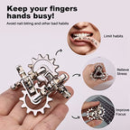 Infinity Gear Fidget Toy, Quiet Solid Metal Never Ending Fidget Toys, Keep Fingers/Hands Busy, Relieve Stress Anxiety, Unique Adults Fidget Toys for Office Home Gifts, Promotes Focus Avoid Bad Habits - color: Silver