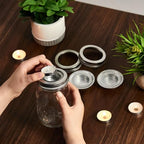 3 Sets Mason Jar Tea Light Candle Holder Lid Inserts Mason Jar Replacement Rings Farmhouse Decor for Home Party Wedding Rustic Regular Mouth Compatible with Tea Light Candles up to 1.5 Inch Diameter