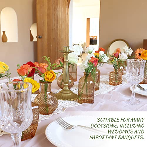 Set of 22 Amber Glass Mini Bud Vase For Bulk Rustic Wedding Decorations, Centerpieces, Vintage Look Home Table Flower Décor,Clear - color: Amber