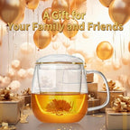 DOPUDO Large Glass Tea Cup, 25.6 oz Borosilicate Glass Tea Mug with Infuser and Lid, Clear Tea Cups for Brewing Scented Tea and Tea Bag. - size: 25.6OZ