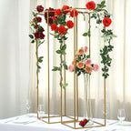 Efavormart 2 Pack - 48" Matte Gold Metal Wedding Flower Stand, Geometric Centerpiece Vases - color: Gold, size: 48"Tall