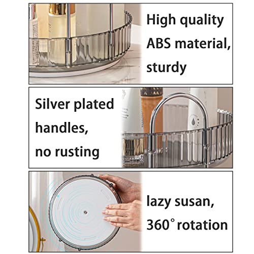 shuang qing Rotating Makeup Organizer for Vanity, Large Capacity Skincare Perfume Storage, Bathroom Counter Organizer, 360 Spinning Cosmetic Dresser Countertop Organizers (Gray, 3 Tier) - color: Gray, size: Regular-3 Tier