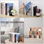 JIANTA Large Book Ends, Heavy Duty Metal Bookends, 2 Pairs/4 Pieces Book Stopper, Book Ends Support for Shelves, Black Non-Slip Bookshelf Holder Stand for Home Office Library School (8 x 5.3 x 4 in)