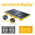 Modular 2 Drum Spill Pallet, 48x24x4 Inch, 2000 lbs Capacity, Heavy-Duty Forkliftable Containment Tray for Industrial Oil & Chemical - size: 48x24x4in