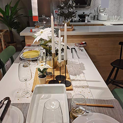 Set of 12 Candle Stick Candle Holder Black Candlestick Holders Metal Taper Candle Holders for Wedding Tables Centerpieces Candlelight Dinner Home Decor(Candles not Include) - color: Black+gold, size: Set of 12 Pcs