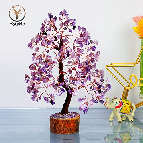 YATSKIA Amethyst Crystal Tree Stones and Crystals Tree of Life, Crystal Home Decor, Good Luck Gifts, Spiritual Gifts for Women - color: Amethyst Copper Wire Mseal