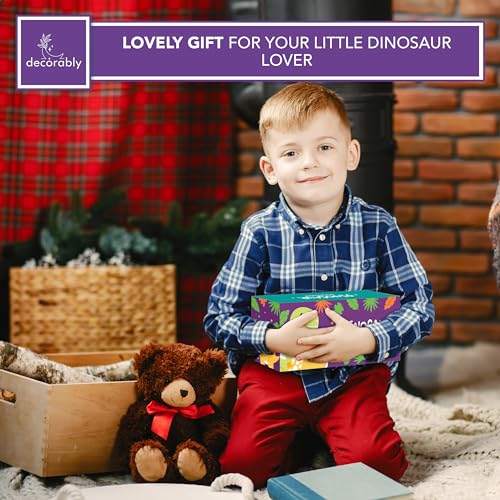 Decorably Stego and Trex Dinosaur Book Ends for Kids Books - 1 Set Non-Skid Wooden Decorative for Boys Room, Baby's Nursery, Classroom Decor - style: Stego & Trex