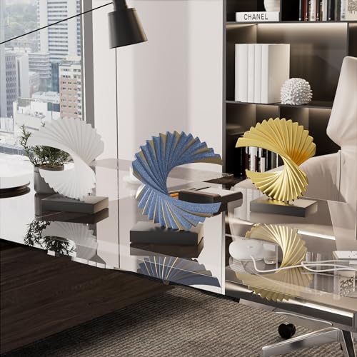 Ocean Wave Sculpture Modern Funky Decor Wave Sea Ornament, Resin Statue Home Decor Abstract Statues Office Desk Decor Shelf Decor Accents for Men(Dark Blue) - color: Blue, size: Wave Statue