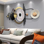 ERMOFAV Wall Decor,Modern Creative Metal Geometric Circular Decor Wall Art, 59x24 In Large 3D Textured Metal Wall Sculptures, Living Room Bedroom Den Aesthetic Wall Art Decor - style: wall sculpture 1