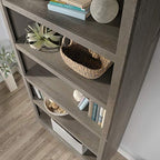 Sauder 5 Tier Book Shelf Wooden Bookcase Multipurpose Bookshelf for Home Office, Living Room, in Mystic Oak - color: Mystic Oak