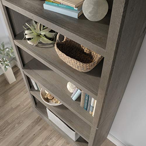 Sauder 5 Tier Book Shelf Wooden Bookcase Multipurpose Bookshelf for Home Office, Living Room, in Mystic Oak - color: Mystic Oak