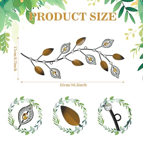 Cityelf 3 Set Crystal Leaf Wall Art Sculpture Iron Tree Leaves Branch Hanging Wall Décor Jeweled Bling Home Deor Acrylic Diamond Accent … - color: dark golden leaves set 3