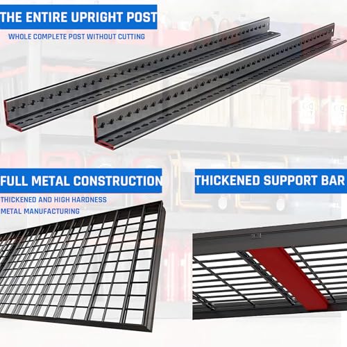 67" W Garage Shelving Heavy Duty, 4 Tier Garage Shelves, 68" H Adjustable Storage Shelving Unit, Commercial Metal Shelves for Warehouse, Basement, Shop, 67" W x 20" D x 68" H - size: 68"Wx20"Dx68"H | 4 Tier