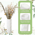 Didaey 10 Pack Composite Plastic Flower Vases Bulk White Small Boho Floral Vases for Dried Flower Bouquet Pampas Grass Centerpieces Fall Wedding Party Living Room Decor(Stylish) - style: Stylish