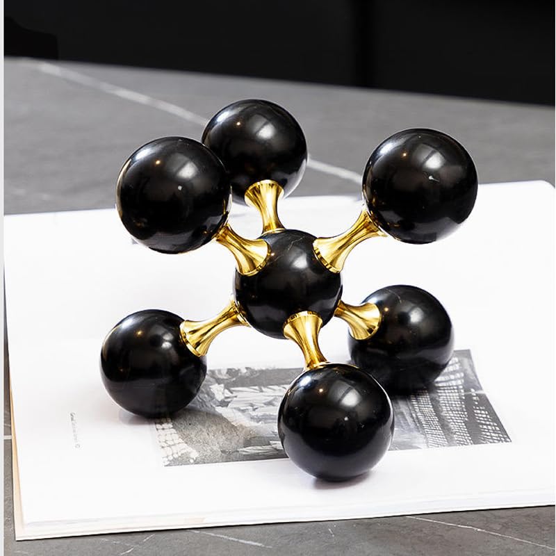 Luxurious Black Crystal and Alloy Molecular Ball Living Room Desktop Decoration Crystal Molecules, for Birthday Friends Gatherings, Home or Office Counter Decoration Accessories