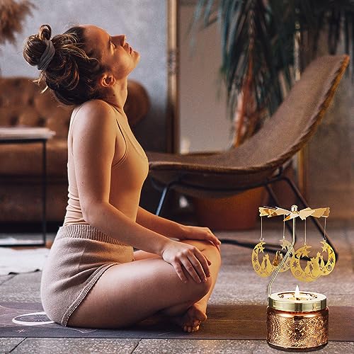 Mothers Day Gifts for Mom Wife Daughter Sister, Birthday Gifts for Women, Unique Cat Gift for Friends Women, Rotatable Scented Candles Gift for Mothers Day Anniversary Christmas (Moon and Cat) - size: Moon and Cat