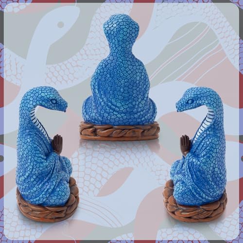 Meditation Snake Resin Statue - Zen Snake Figurine Statue for Snakes Lover Gifts Mediation Yoga Room Buddhism Namaste Room Decor Spiritual Sculpture for Office Home Shelf Desktop Decoration - style: Snake