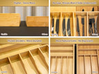 Umilife Large Expandable Kitchen Silverware Utensils Drawer Organizer, 2.5" Extra High Adjustable Drawer Divider with Curved Grooves, Bamboo Wood Cutlery Tray Flatware Holder - style: For Silverware (13"~20" x 17")