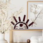 Bnesi Evil Eye Ring Display Stand Wooden Ring Holder for Women Wooden Jewelry Display Cute Evil Eye Home and Room Decoration Wedding Ring Holder Birthday Gift for Her (Rustic)