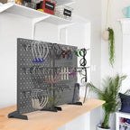 TORACK Pegboard Display Stand for Craft Shows & Fairs, 12 x 16 in Metal Tabletop Pegboard Display with Hooks for Christmas Fair Event(Black, Pack of 2) - style: 2-Pack Black