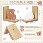 Harloon 2 Pcs Animal Bookends for Kids Wooden Decor Safari Bookends Decor for Girl Children Bedroom Home (Cloud Bear) - style: Cloud Bear