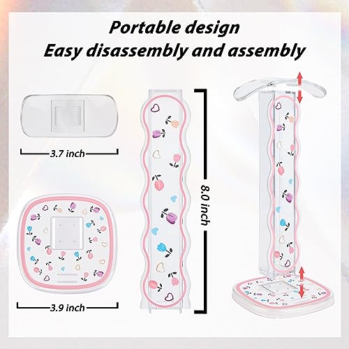 CamyCosy Headphone Holder for Desk, Gaming Headset & Earphone Stand with Tulip Flowers Pattern - color: rose flower