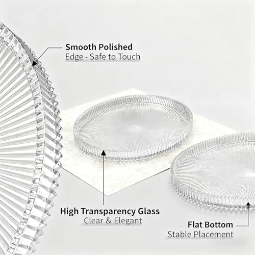 Round Glass Serving Trays, Modern Tray Decoration, 10 Inches Diameter Glass Tray, Home Decoration,Serving Platter,Round Food Platter
