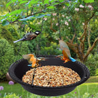 Hanging Bird Feeder Tray 10inch for Garden Yard Outside, Black - color: Black, size: 10 inch