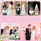Arrowbash 6 Pcs Wedding Ceramics to Draw Ready to Paint Your Own Gnome Statues 5.12 Mr and Mrs Paintable Figurines DIY White Ceramics Plaster Crafts Kit with Brush Palette - style: Wedding