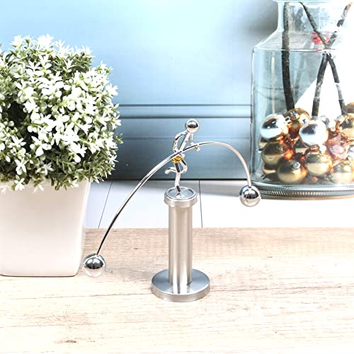 Sunnytech Steel Balance Physics Toy Weightlifter Kinetic Art Balance Toy Balancing Decompressive Science Home Office Toy for Desk Decor WJ020 - style: WJ020