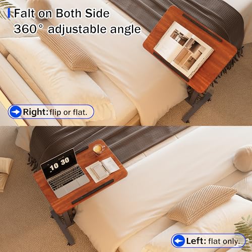 Furist Overbed Bedside Table with Wheels, Medical Hospital Bed Table, Bed Table with Wheels, Rolling Tray for Hospital and Home Use