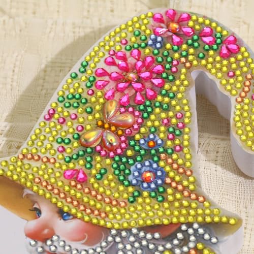 Butterfly Gnome Tabletop Diamond Art Painting - DIY Diamond Art Kits for Adults Figurines Special Shaped Rhinestone Gem Art Statues, 5D Painting with Diamond Dots Sculpture Ornaments for Beginner - color: Q019