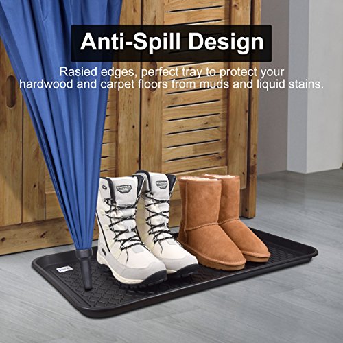 Multi-Purpose Boot Tray Mat,Pet Bowl Tray,Dog Bowl Mat,Boot Tray for Entryway,Waterproof Trays for Indoor and Outdoor Floor Protection,30" x 15"/Large - size: 30"L x 15"W