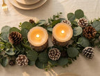 Pine Flameless Pillar Candles Flickering with Remote Timer, Battery Operated LED 3D Moving Flame Real Wax Candles, Set of 2, D3 x H6,Remote Included (Pine) - color: Pine