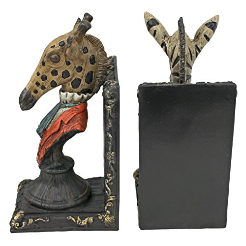 Design Toscano Serengeti Soiree Giraffe and Zebra Bookends - style: Giraffe and Zebra