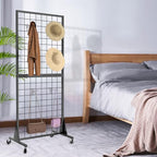 4-Pack Gridwall Panel Display Stand, 2'x5.5' Heavy Duty Floor Standing Rack with Detachable Girdwall, Movable Silent Wheel, Easy to Transport, Ideal for Retail & Craft Fairs - color: 4-Pack