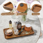 Small Acacia Wood Serving Tray – 12 Inch Rectangular Wooden Decorative Tray for Food, Appetizers, Snacks, Desserts, Coffee Table, Bathroom, Entryway, Vanity, Home Decor Organizer - size: 12 Inch