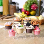 Chuangdi 20 Pcs Acrylic Display Risers, Clear Product Stand, Jewelry Display Riser Shelf Showcase Fixtures for Figure Dessert Cupcake Candy Action Showcase(Medium Set) - color: Clear, size: Medium Set