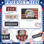 4 Pcs 250th Anniversary 4th of July Decorations USA Patriotic Memorial Day Tabletop Decorations Eagle Red White Blue Table Centerpieces American Flag Sign for Office Tiered Tray Home Shelf Party - style: Eagle Flag