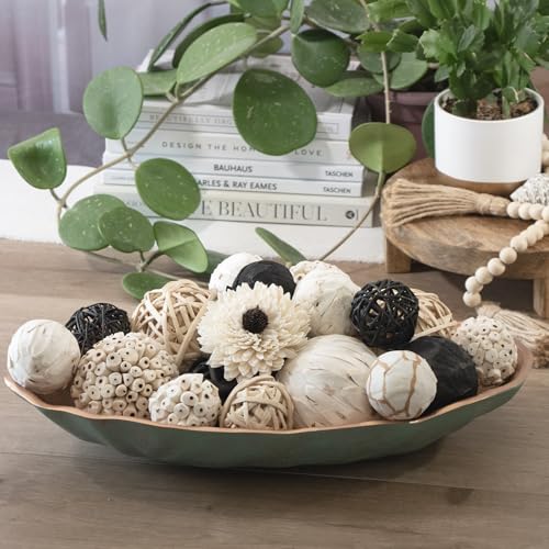 ANDALUCA Black & White Decorative Balls Bowl Filler Bag with Orbs, Balls (Black) - color: Black