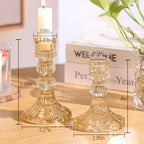 DARJEN 6Pcs Gold Candlestick Holders Set - 4" H & 5" H Striped Taper Candle Holders Bulk, Glass Candle Holders for Wedding, Festival, Party, Table Centerpiece, Gifts - color: Gold, size: Striped Pattern
