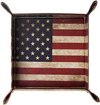 siduater Valet Tray Desktop Storage Organizer, Vegan Leather Catchall Bedside Vanity Tray Nightstand Caddy Holder for Remote Controller, Watch, Keys, Phone, Wallet, Sunglasses, Jewelry - Flag - color: Flag Design