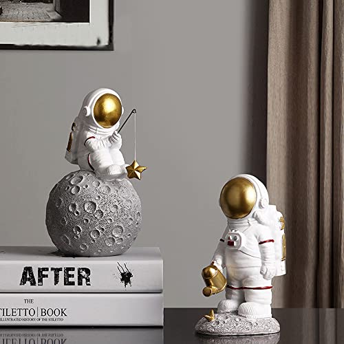 BUTILIVEEN Astronaut Fishing Star Figurines, Space Themed Bedroom & Desktop Shelf Decor, Gifts for Space Lovers & Christmas - style: Fishing
