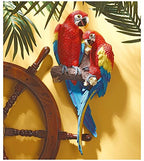 Design Toscano Tropical Scarlet Macaws Wall Sculpture - style: Tropical Scarlet Macaws