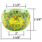 SHMILMH Votive Candle Holder Set of 4, Diwali Decoration for Home, Handmade Mosaic Glass Tealight Candle Holders for Table Centerpiece Decor,Diwali Thanksgiving