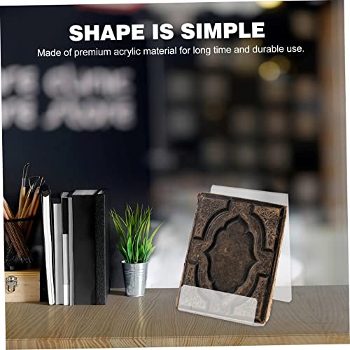 ULTECHNOVO 1Pc Transparent Acrylic Book Rack Stylish Bookend Display Stand for Desktop for Home Office Library Bookstore Compact Lightweight Design for Long Term Use